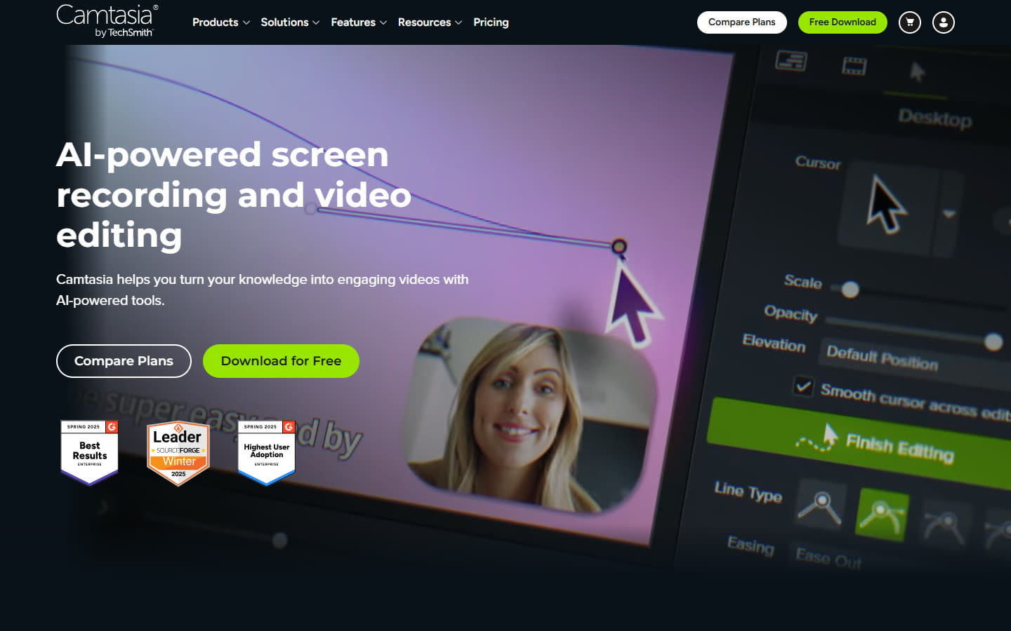 The Camtasia homepage